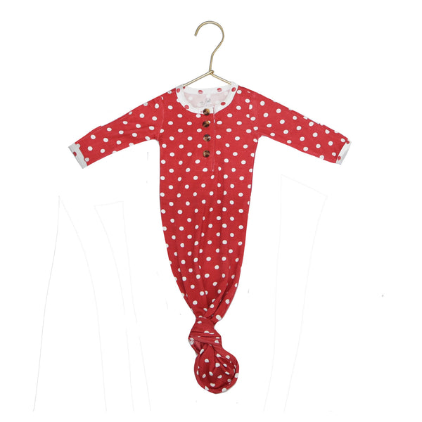 knotted-baby-gown-berries-cream Presley Couture at Sophia's Style-Baby Gowns-1